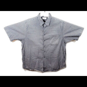 Murano Shirt XXL Black and White Plaid Button Down Short Sleeve #A35